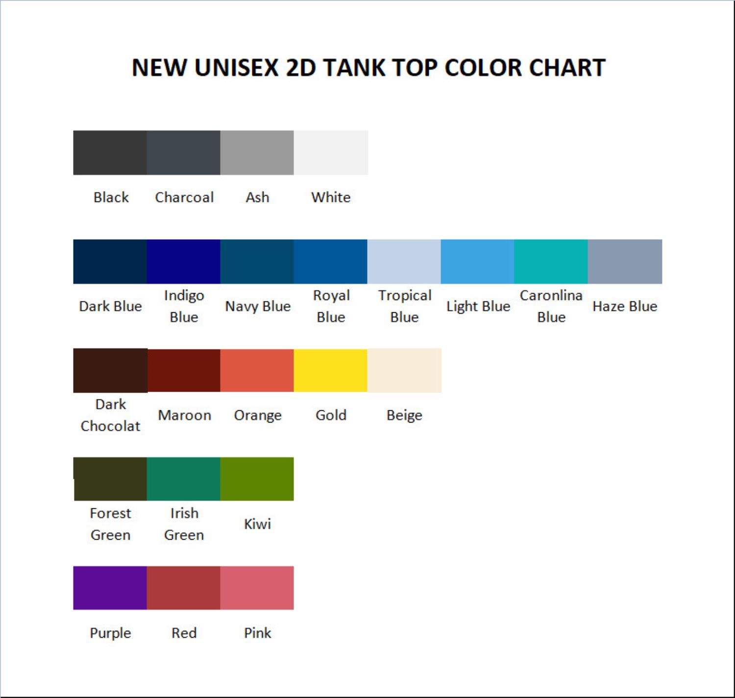 tank top color chart - Witch Hat Atelier Shop