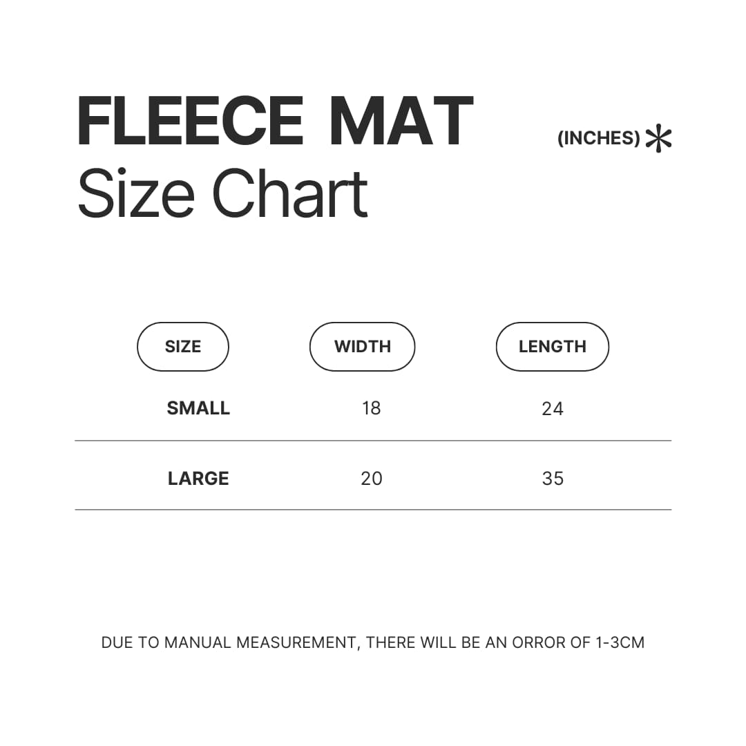 Fleece Mat Size Chart - Witch Hat Atelier Shop